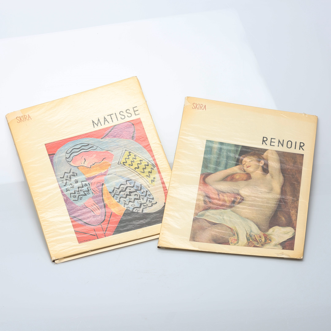 MAPPAR, 2 st, reproduktioner efter Renoir samt Matisse, ur serien "The new Skira art-books", utgivna av Albert Skira.