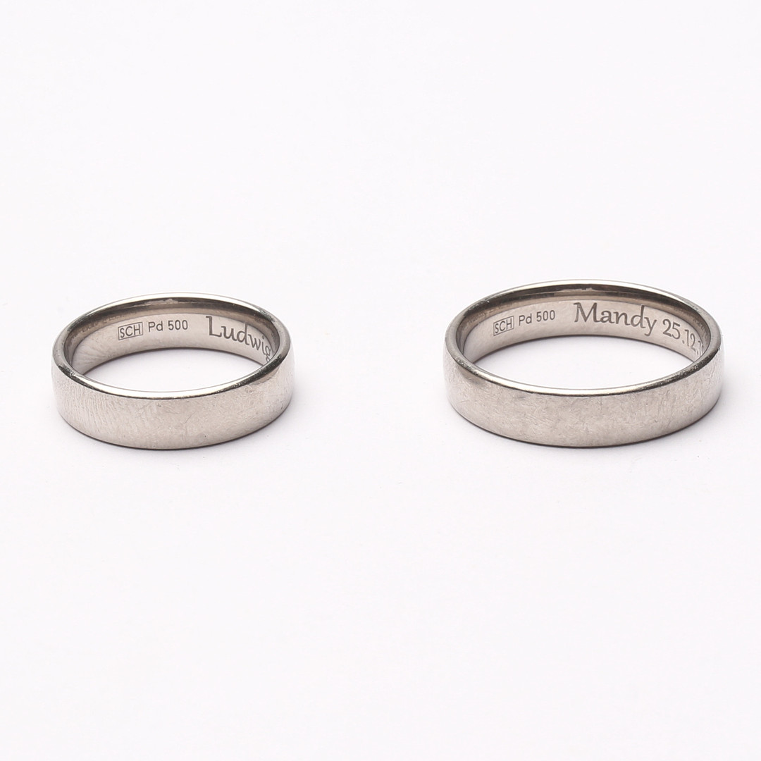RINGAR, två delar, Palladium, PD500, vikt 8,4 gram.