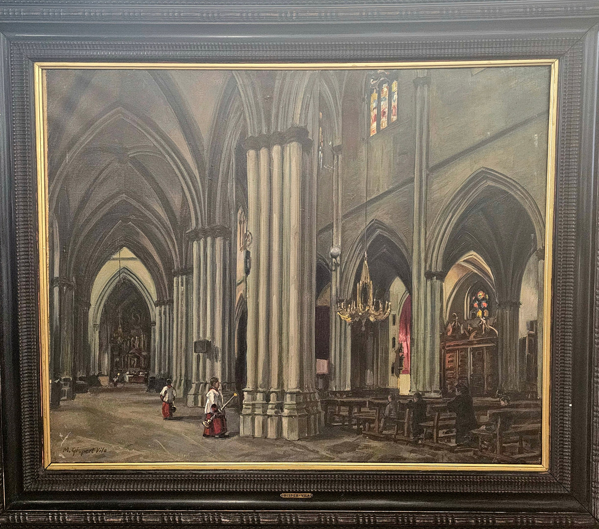 MIQUEL GISPERT I VILA (1899-1974). Monaguillos en la Catedral de Pamplona, óleo sobre lienzo.