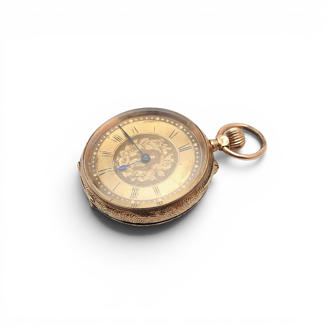 Swiss Lépine pocket watch in gold, early 20th Century.