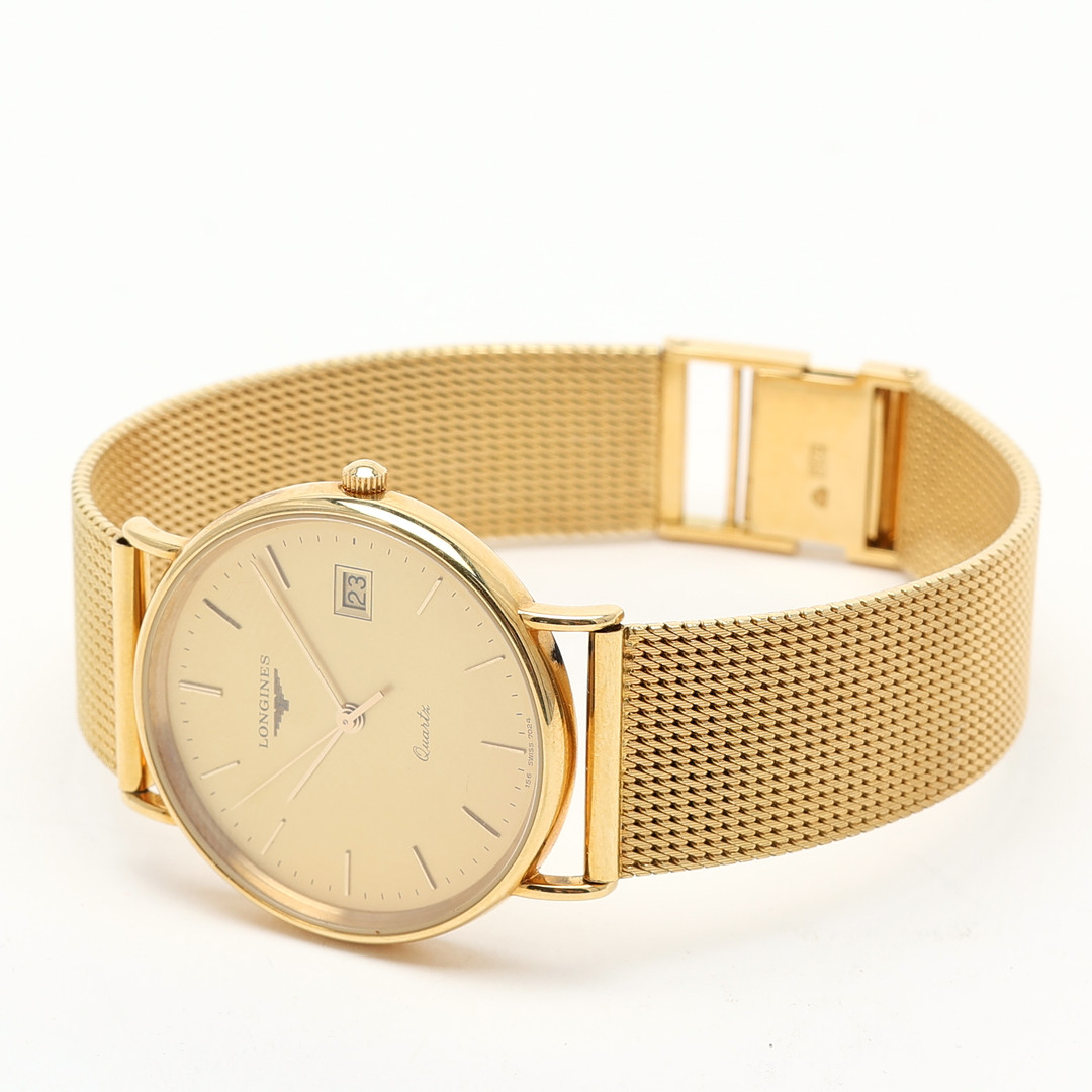 ARMBANDSUR. Longines, herr, quartz, 18K, armband i 18K, guld.