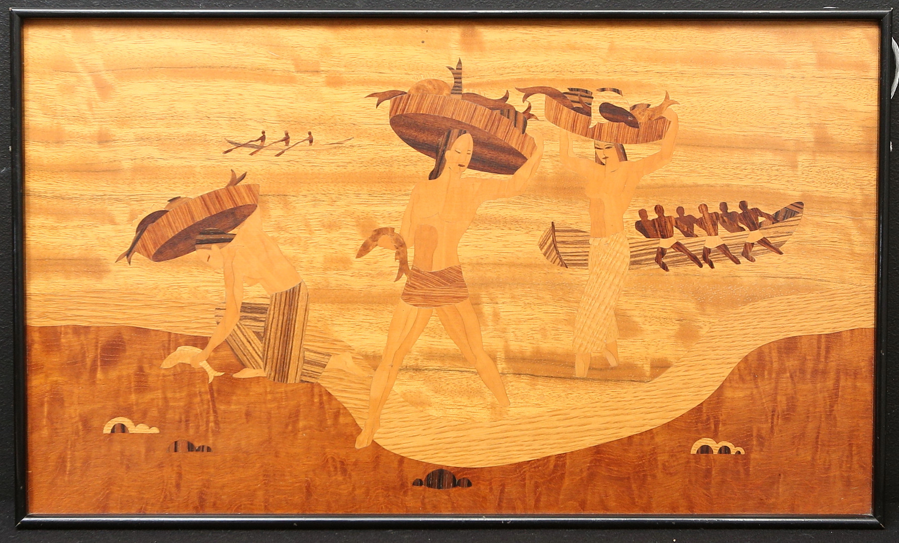 BRICKA, NR 192 "Fiskafänget", Mjölby intarsia, 1940-tal.