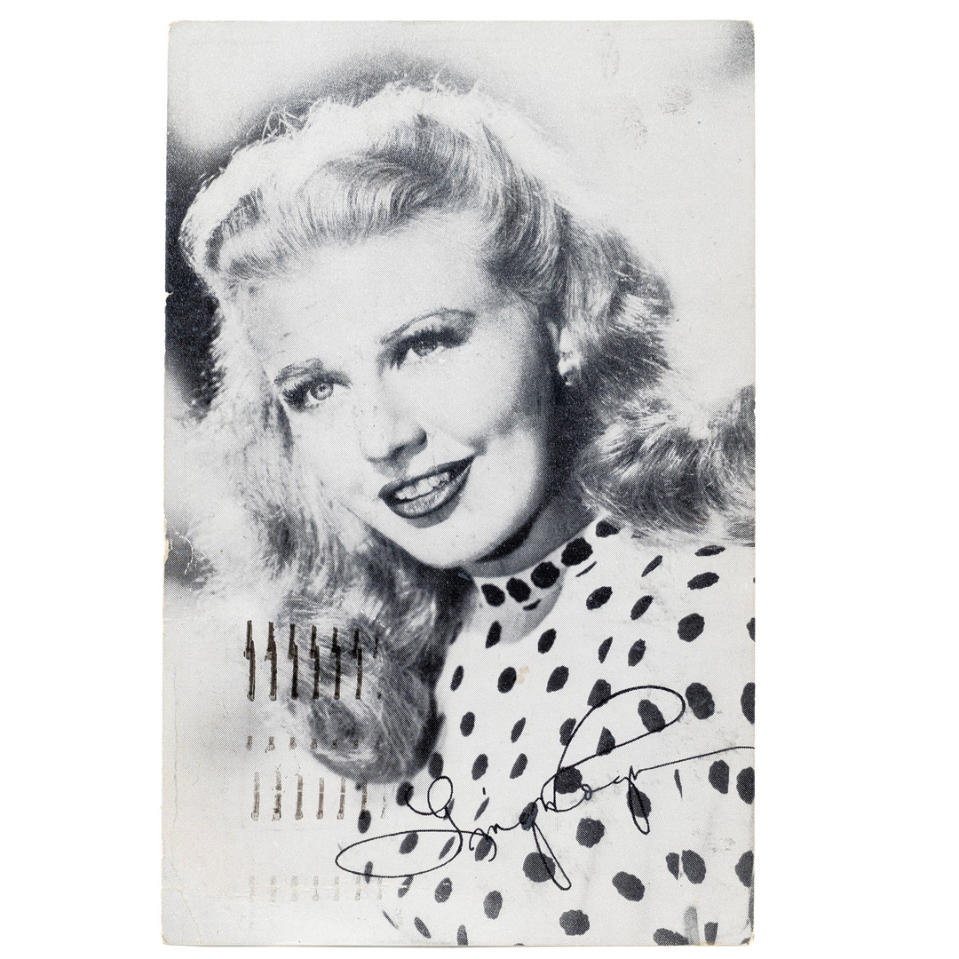 GINGER ROGERS. Autograf.