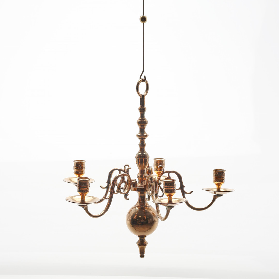 LJUSKRONA, Barockstil, 1900-talets första hälft, mässing.
