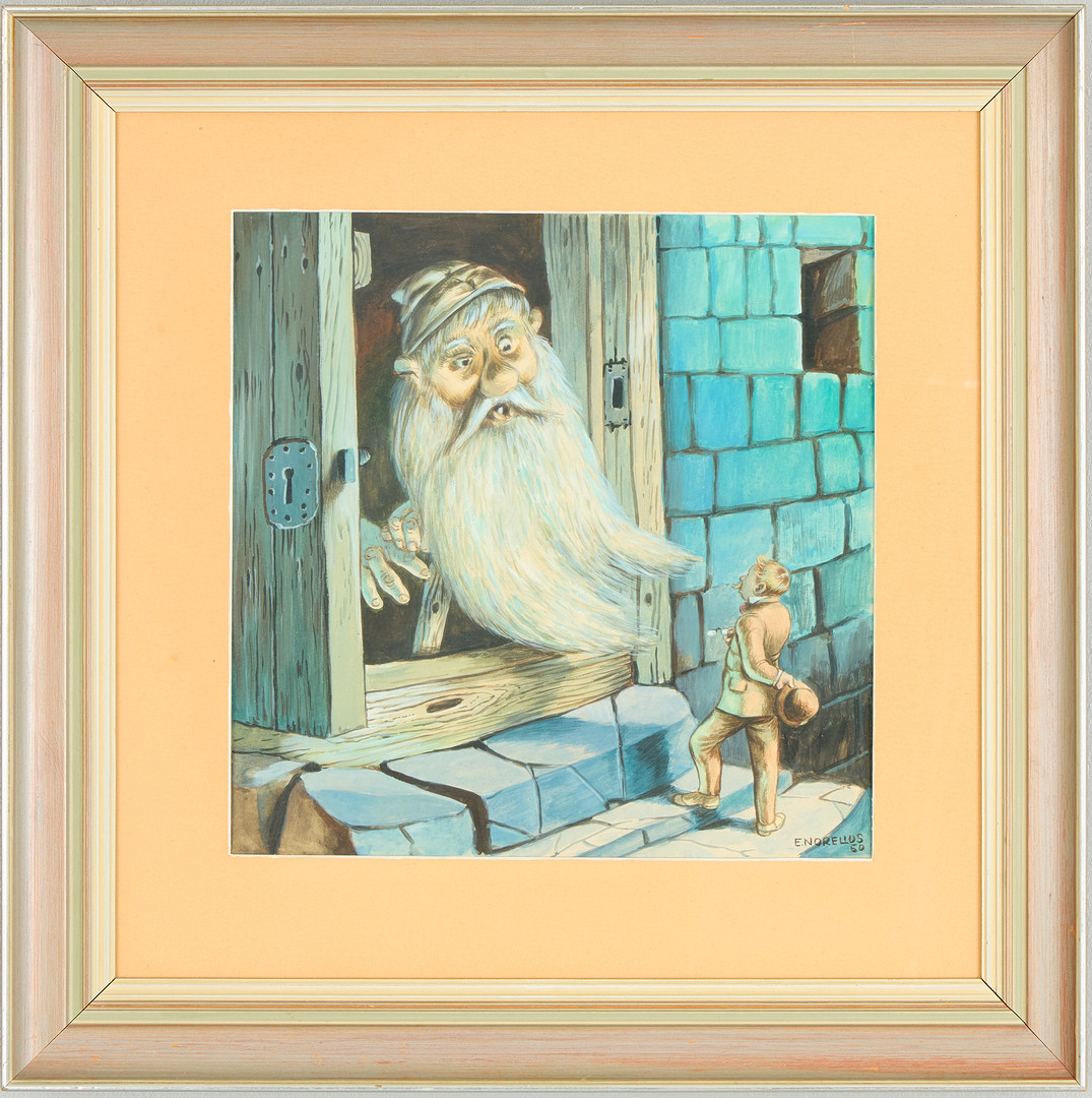 EINAR NORELIUS. "Finns det någon plats ledig som rövare?", sagoillustration Bland Tomtar och Troll, 1950.