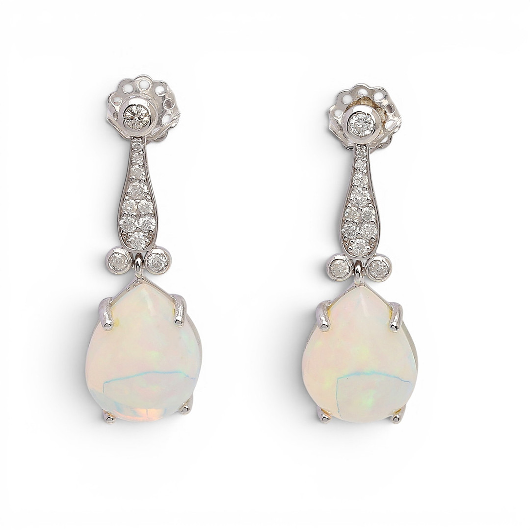 Ppal and diamonds long earrings.