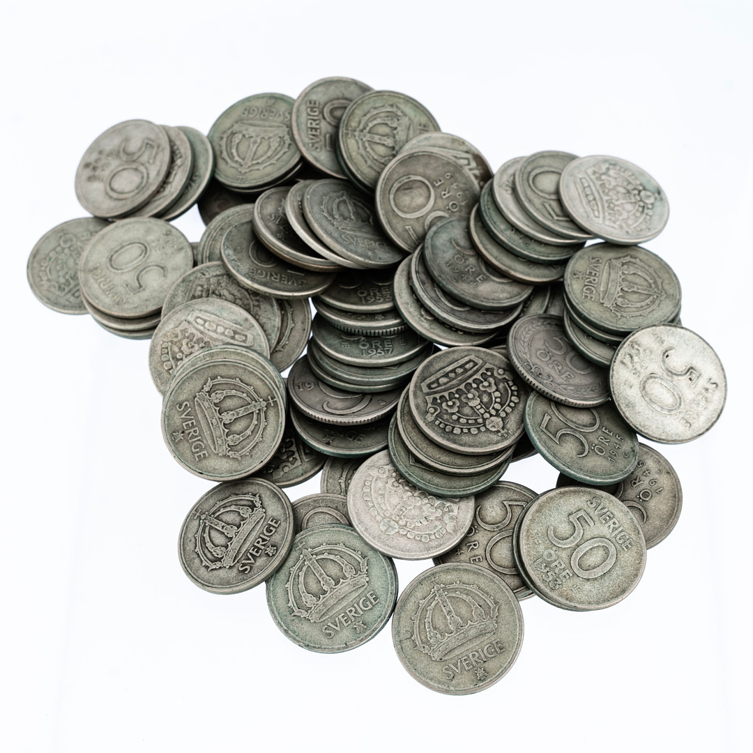 FEMTIOÖRINGAR. Silver 1900-tal (87st).