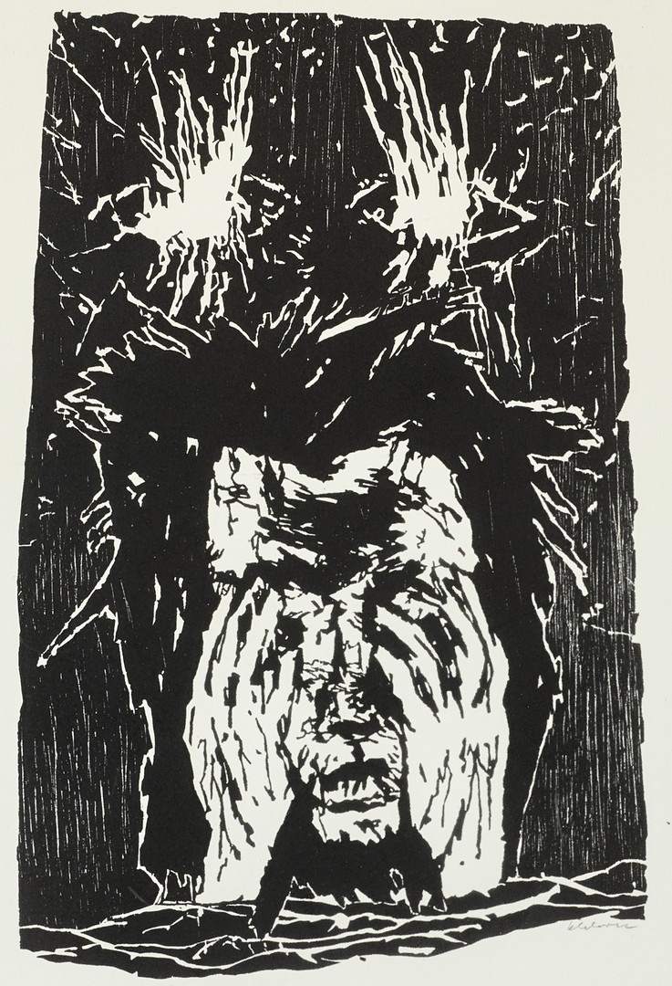 HERMAN TALVIK (ESTLAND/SVERIGE, 1906–1984). Linoleumsnitt, signerat.