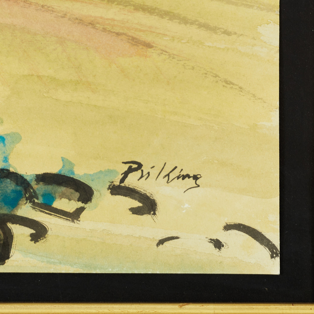 FRANZ PRIKING (Tyskland, 1929-1979), Paysage, signerad, akvarell.