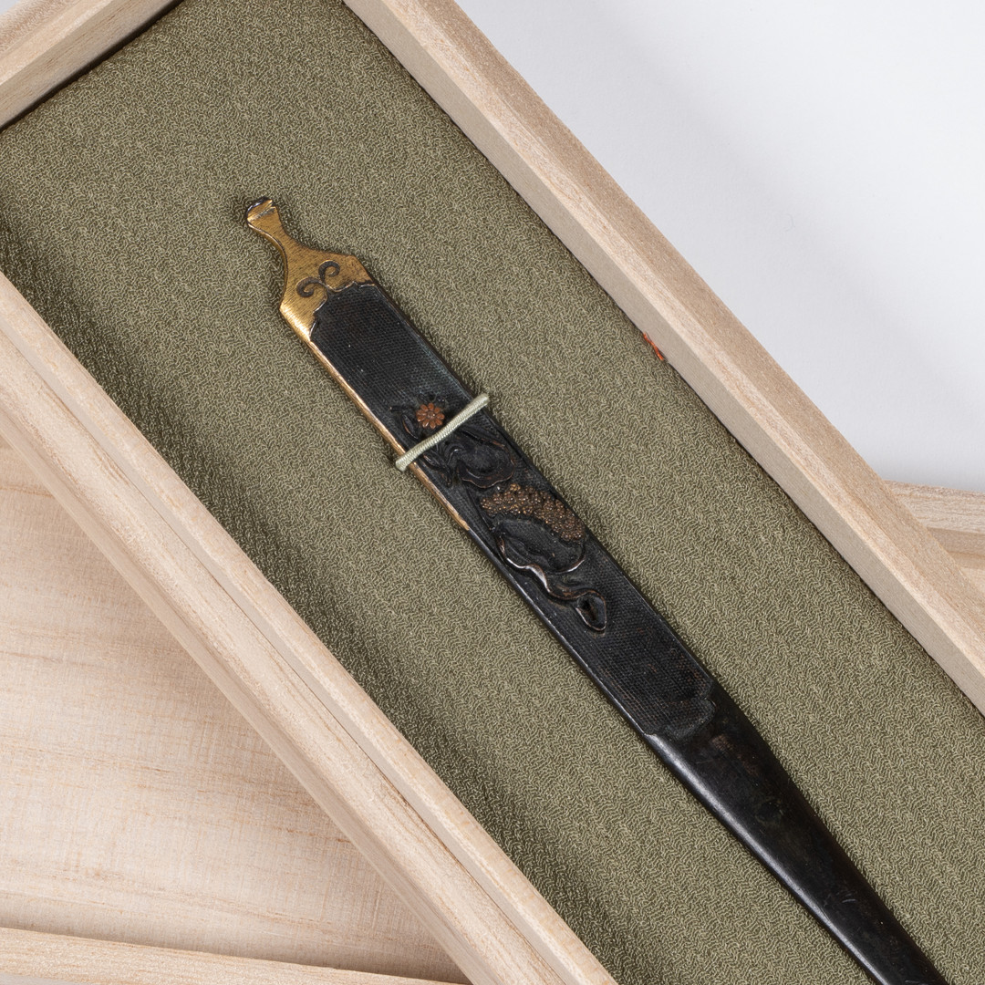 Kogai, japansk, shakudo nanakoji, Edo 1603-1868.