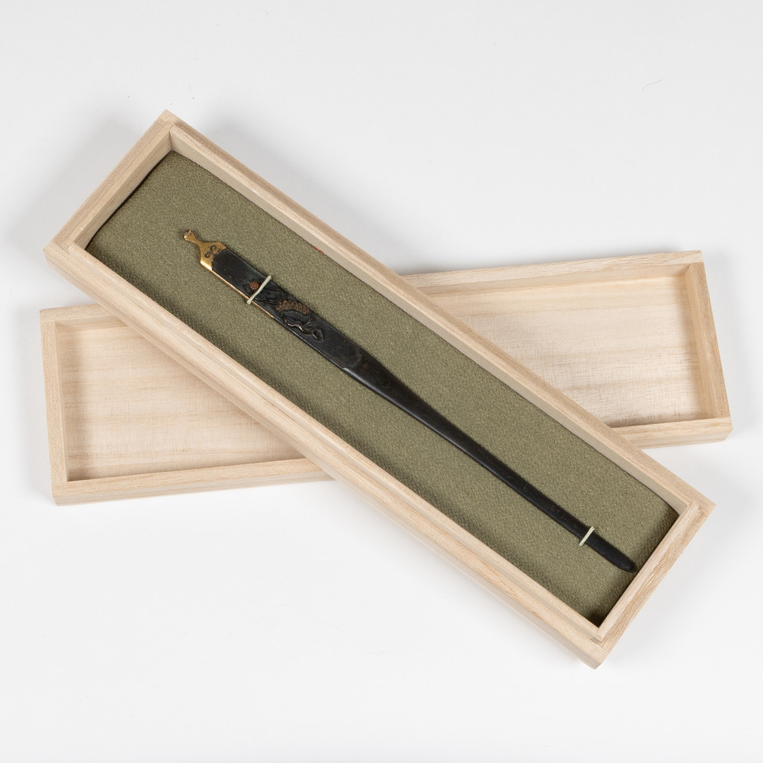 Kogai, japansk, shakudo nanakoji, Edo 1603-1868.