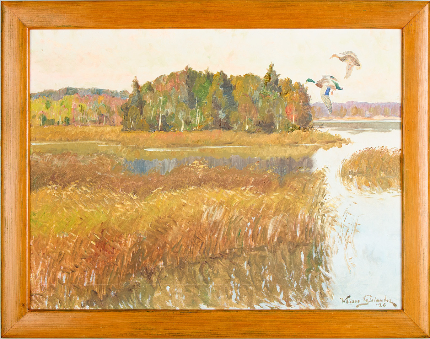 WILLIAM GISLANDER (1890-1937). Sträckande änder.