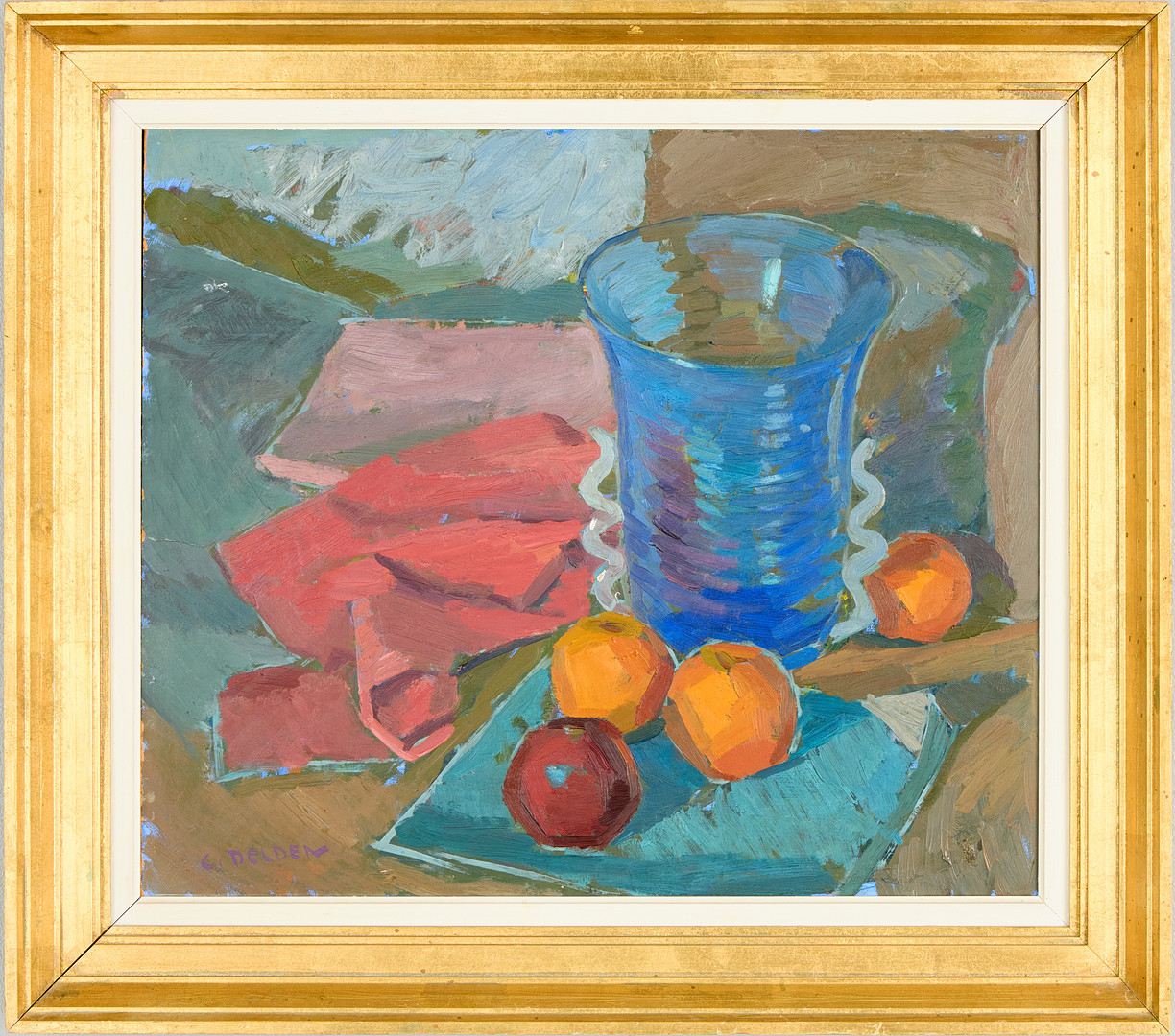 CARL DELDEN. Stilleben med frukt.