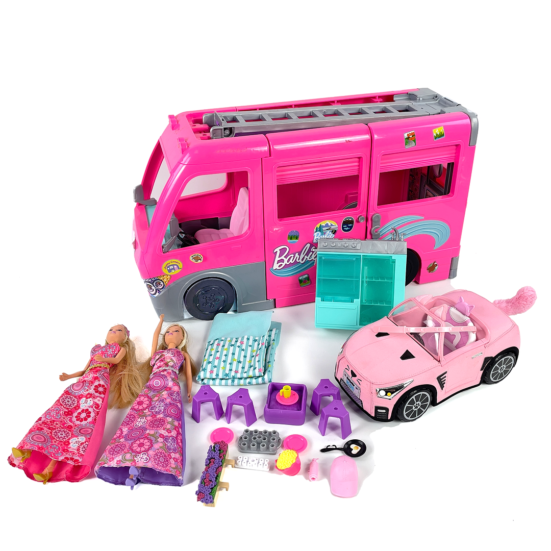 LEKSAKER, 4 delar, bl.a. "Barbie Dream Camper", plast, Mattel, 2000-tal.