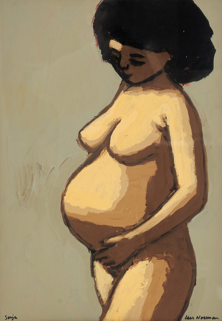 LARS NORRMAN (1915–1979). "Sonja", signerad, olja på pannå.