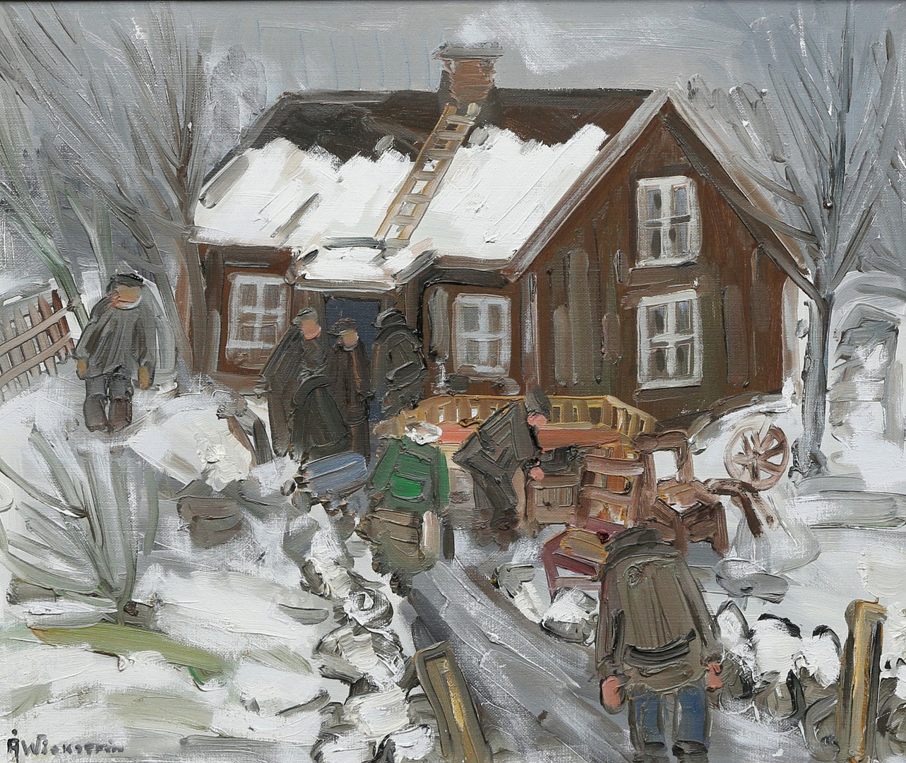 ÅKE WICKSTRÖM. Olja på duk, signerad. auktionsmotiv.