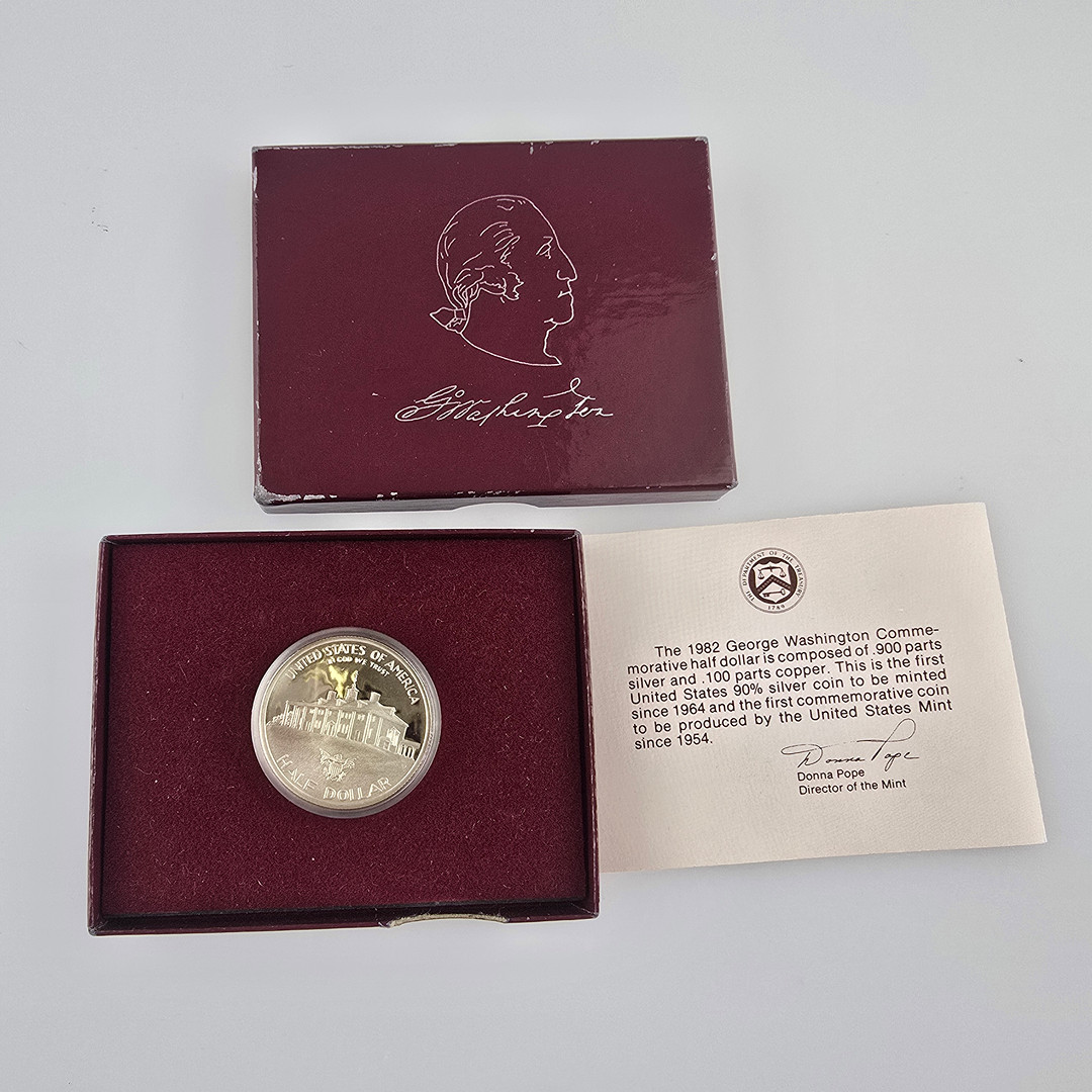 USA, 1/2 Dollar 250. Geburtstag Georg Washington Silber.