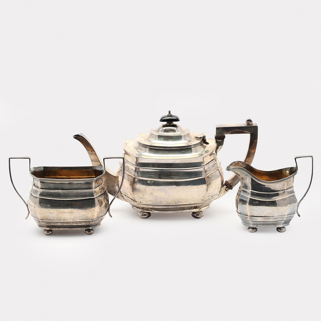 TESERVIS, silver, Birmingham, 3 delar, 1942.