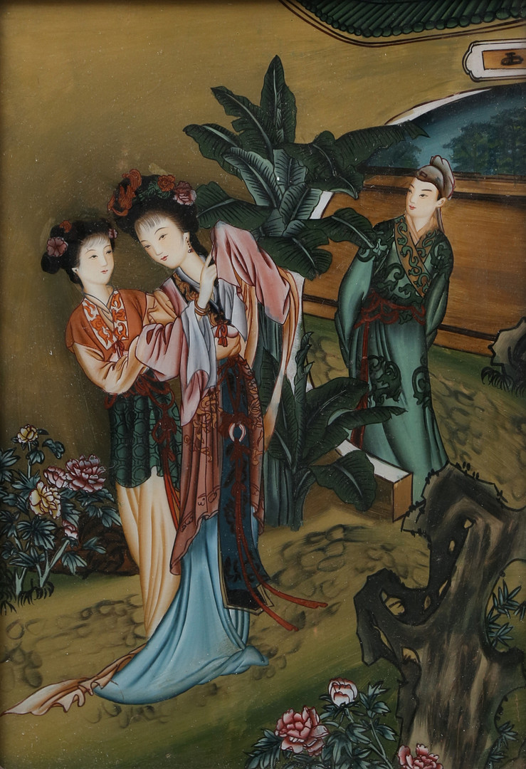 CHINESE SCHOOL, 20TH CENTURY. Lady playing the harp.