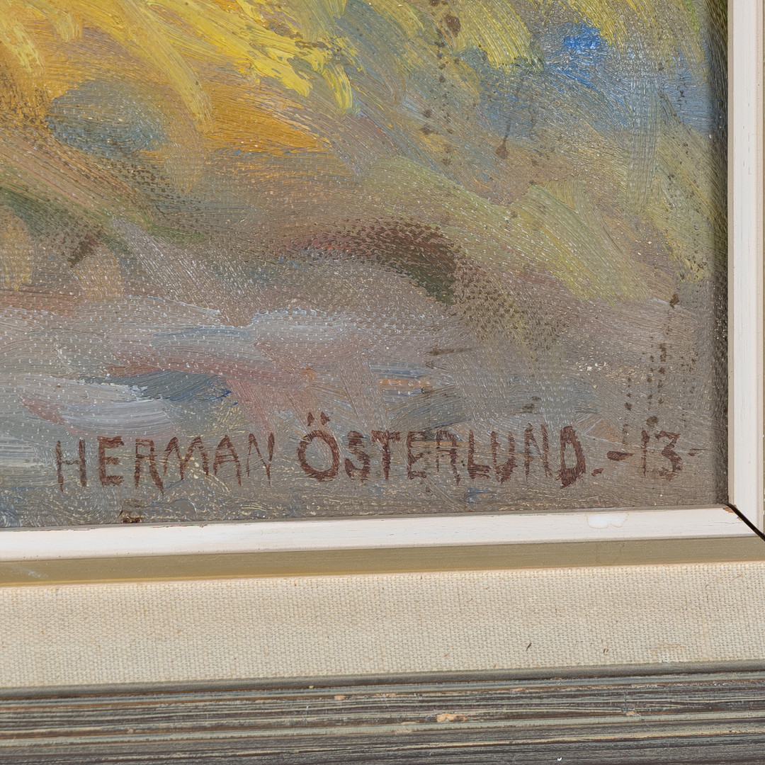 HERMAN ÖSTERLUND. Skånegård, olja på duk, signerad -13.