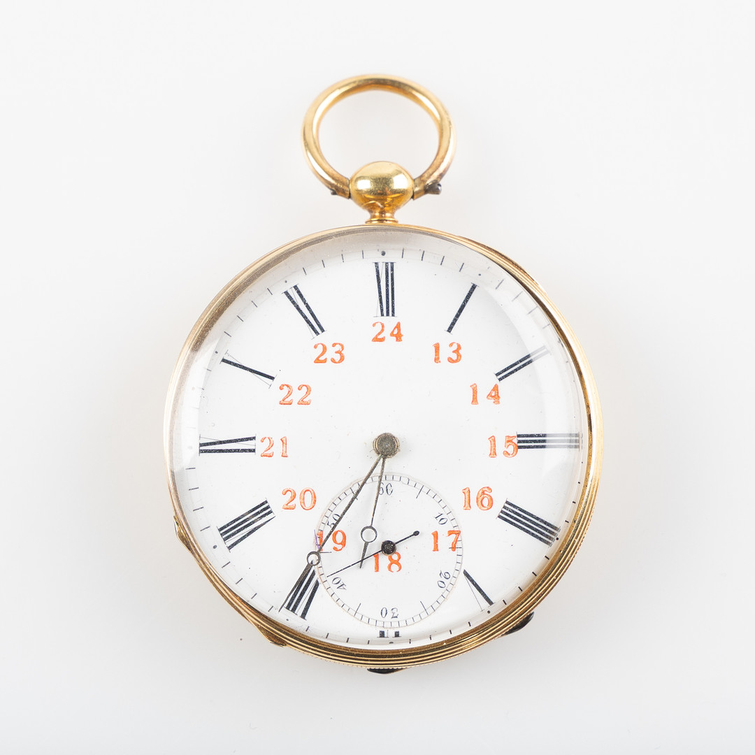 FICKUR, 18K guld, cylindergång, 1870/1880.