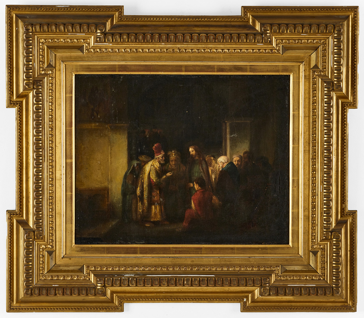 GERBRAND VAN DEN EECKHOUT, hans efterföljare, Kristus och äktenskapsbryterskan, olja på duk.