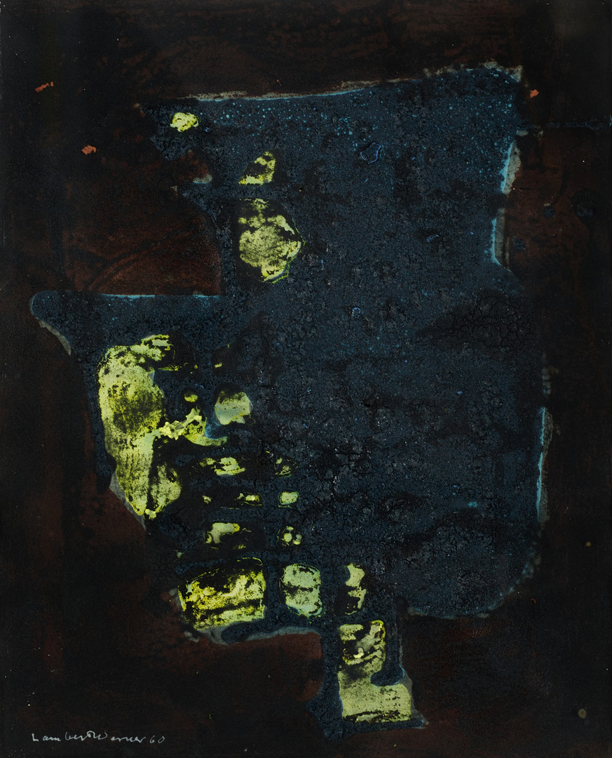 LAMBERT WERNER (1900-1983). "Målning 11", signerad, daterad 60, blandteknik.