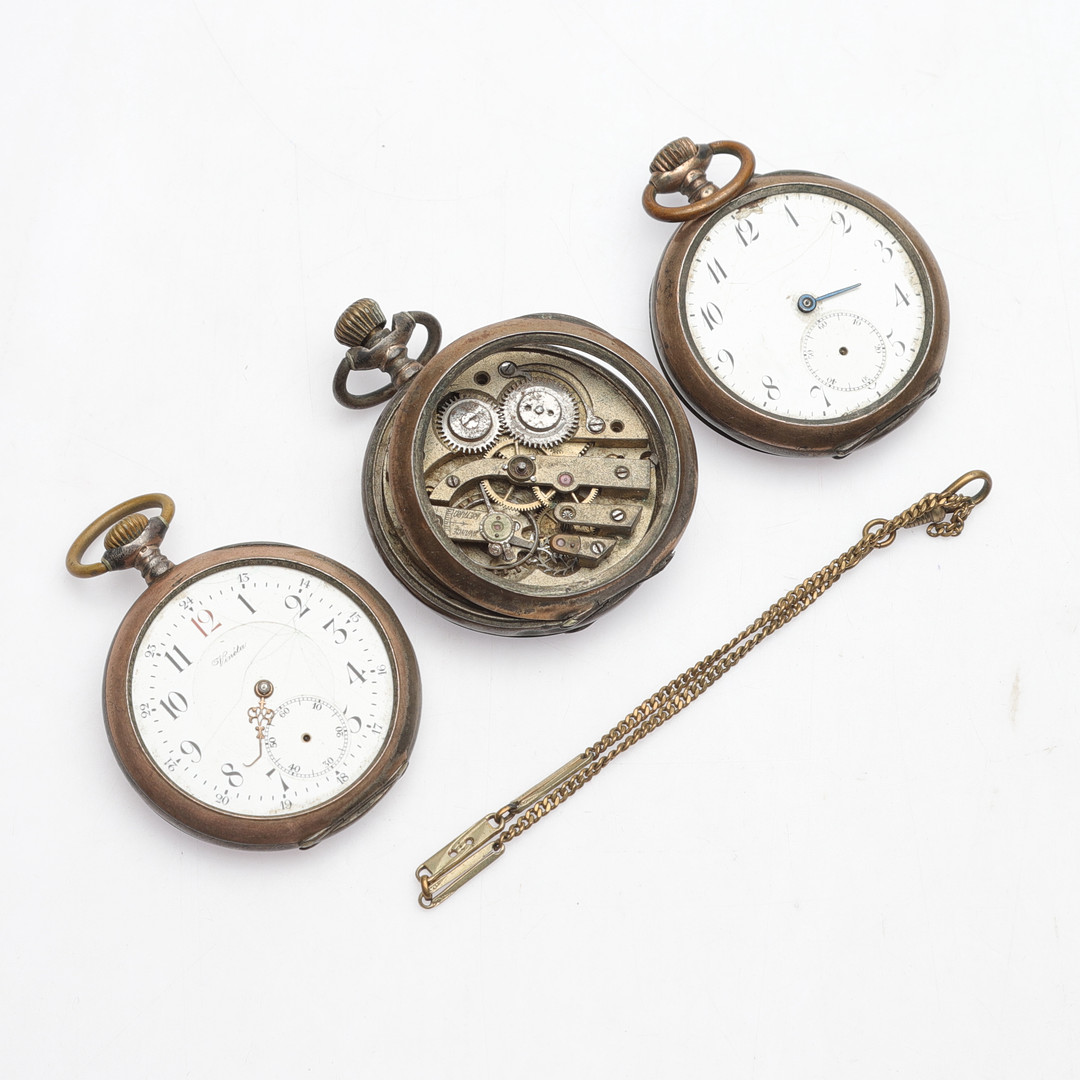 FICKUR, 3 st, silver, 1900-tal.
