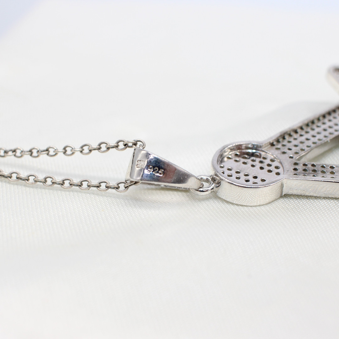 LARGE SILVER MASONIC NECKLACE.