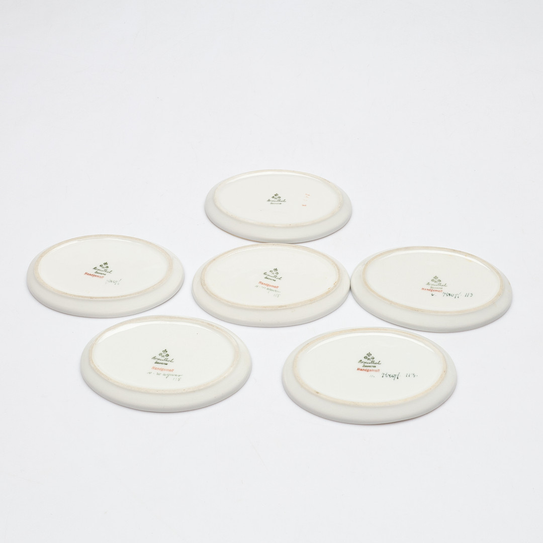 FAT, 8 st, porslin, handmålade, Rosenthal.