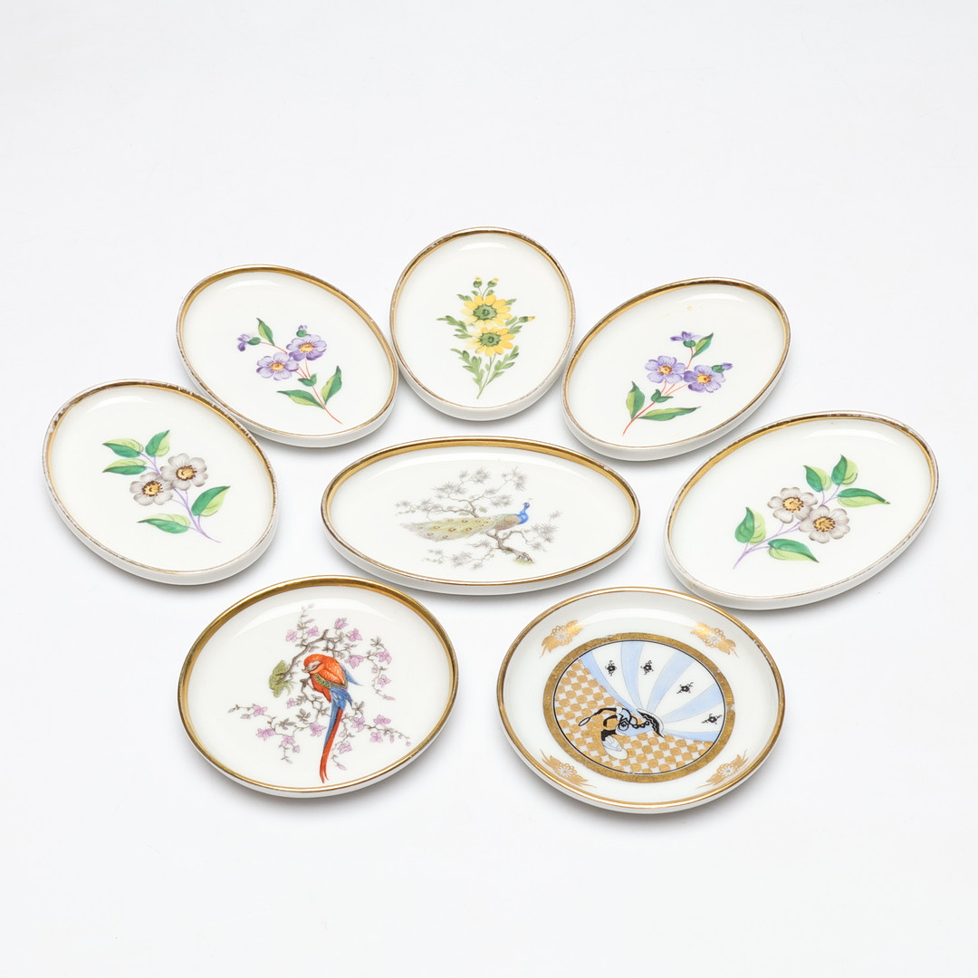 FAT, 8 st, porslin, handmålade, Rosenthal.