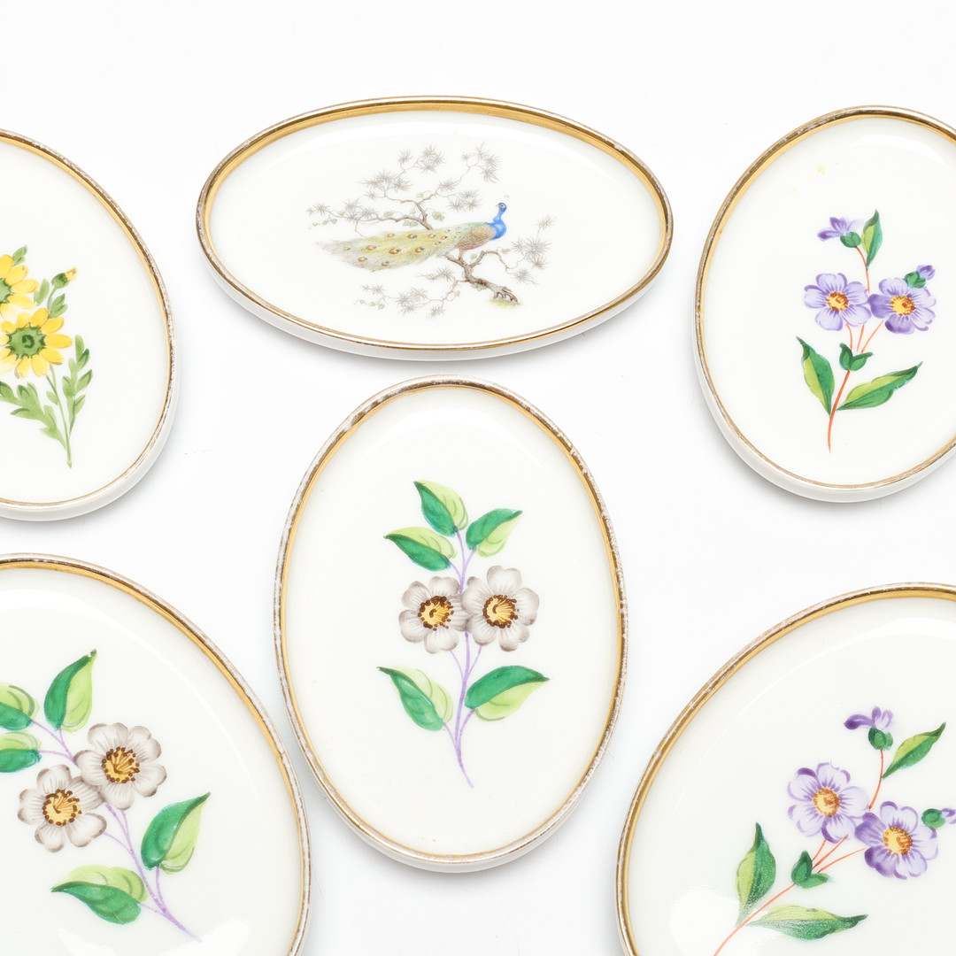 FAT, 8 st, porslin, handmålade, Rosenthal.