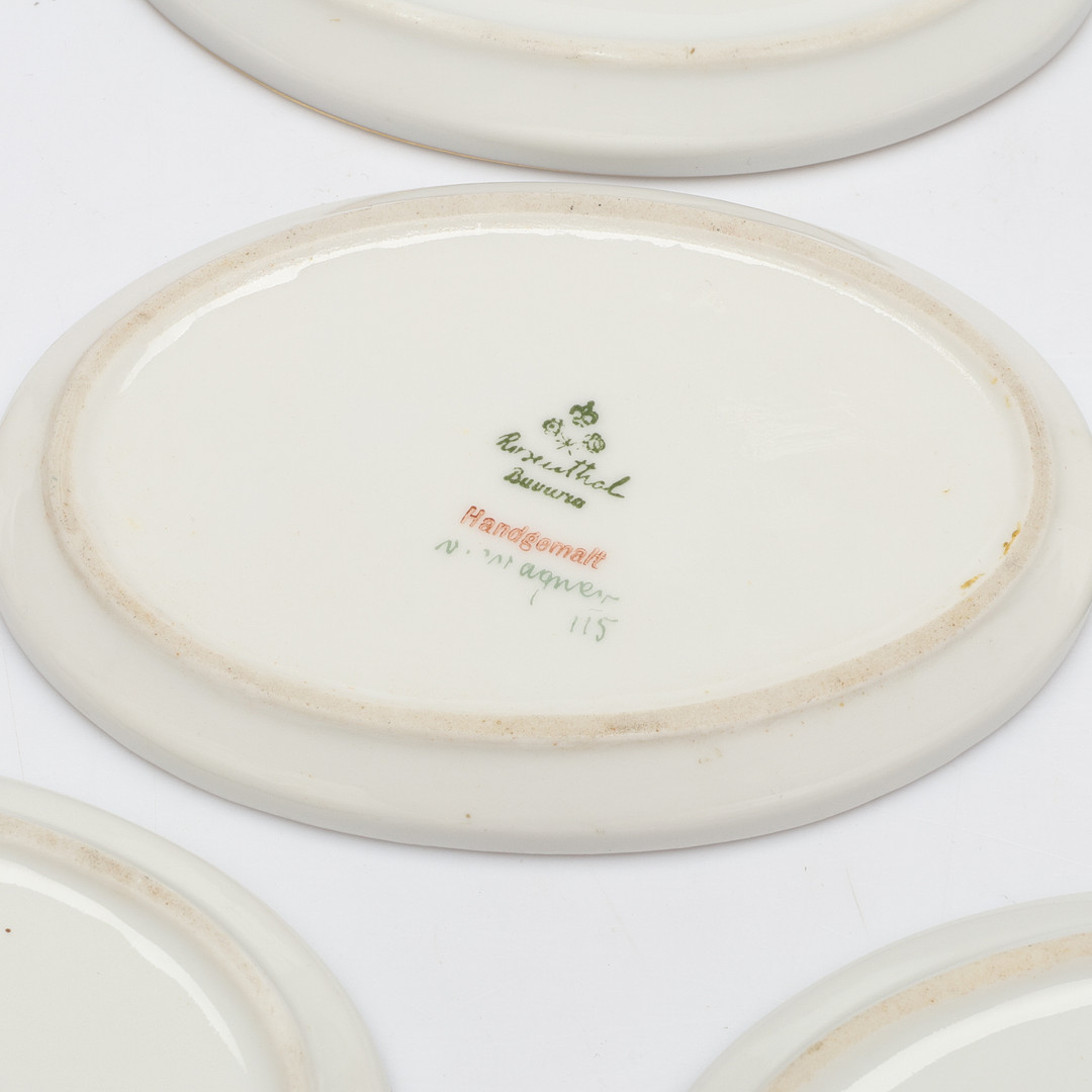 FAT, 8 st, porslin, handmålade, Rosenthal.