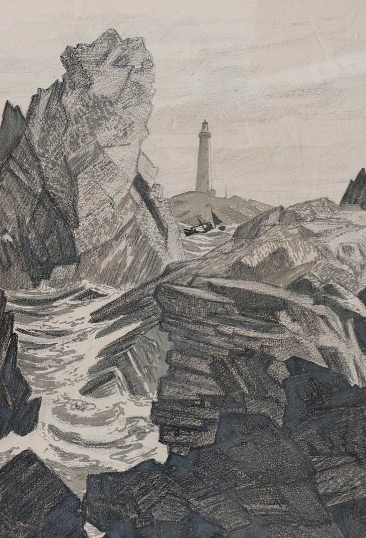 ROLAND SVENSSON. "Shetland", litografi, provtryck, signerad.
