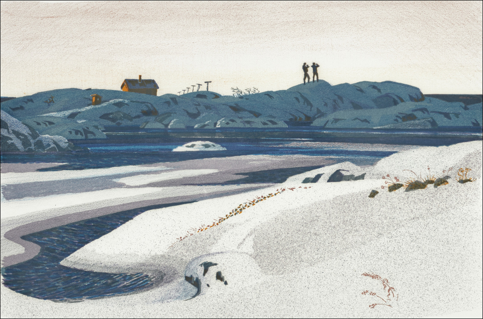 ROLAND SVENSSON (1910-2003). "Kallt" signerad och numrerad 238/350, färglitografi.