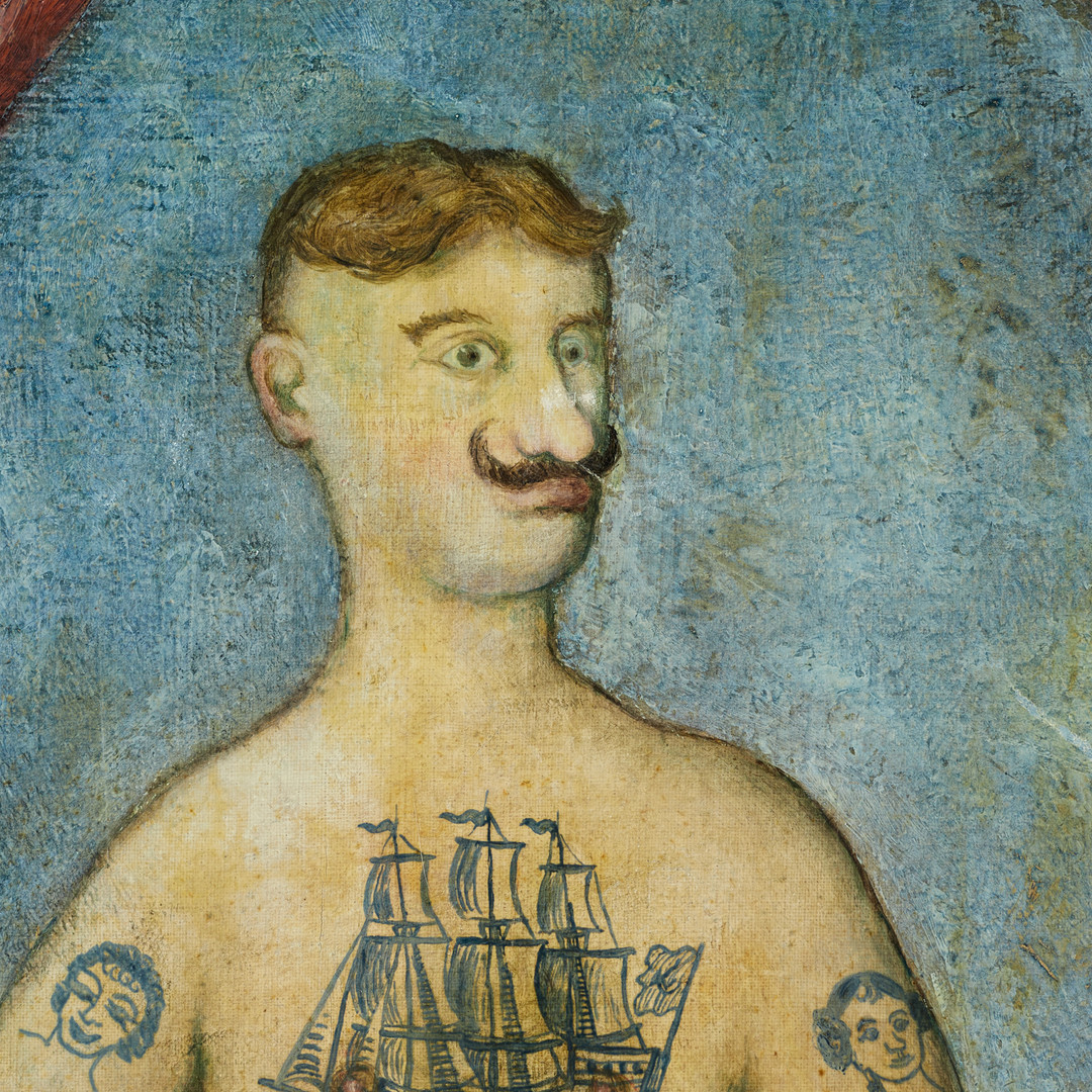 ZENON RADKE (POLEN, 1921-1985). Tatuerad man, signerad och daterad -66, olja på duk.