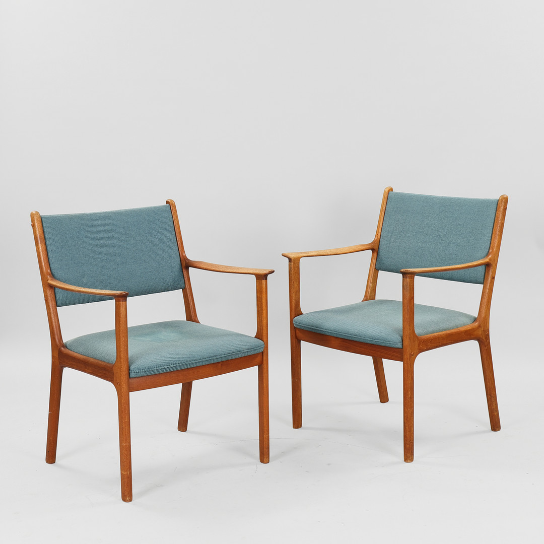 OLE WANSCHER. Par armstole, „PJ 412“, teak, Poul Jeppesen. Danmark, 1960'erne. Poul Jeppesen (2).