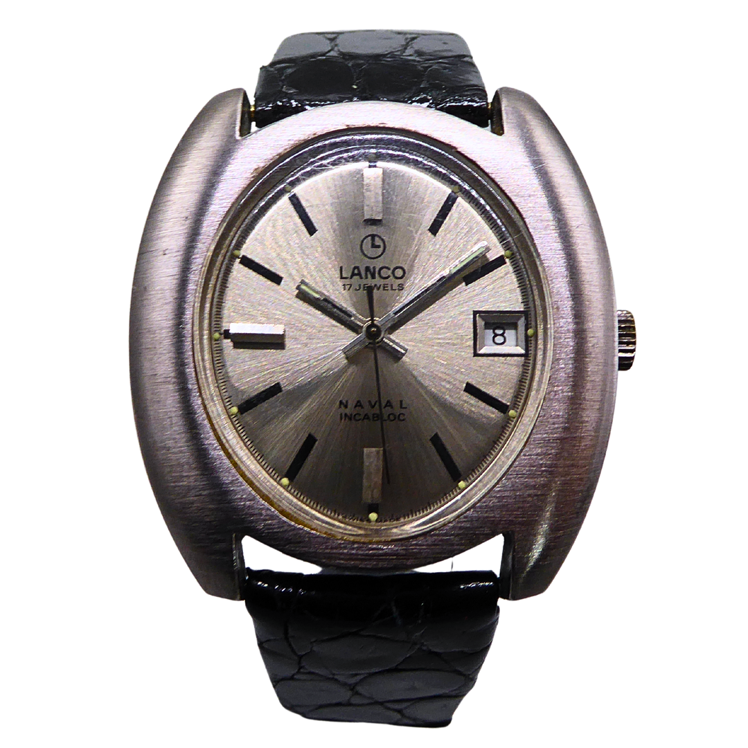 LANCO NAVAL 17 JEWELS HERRENARMBANDUHR.