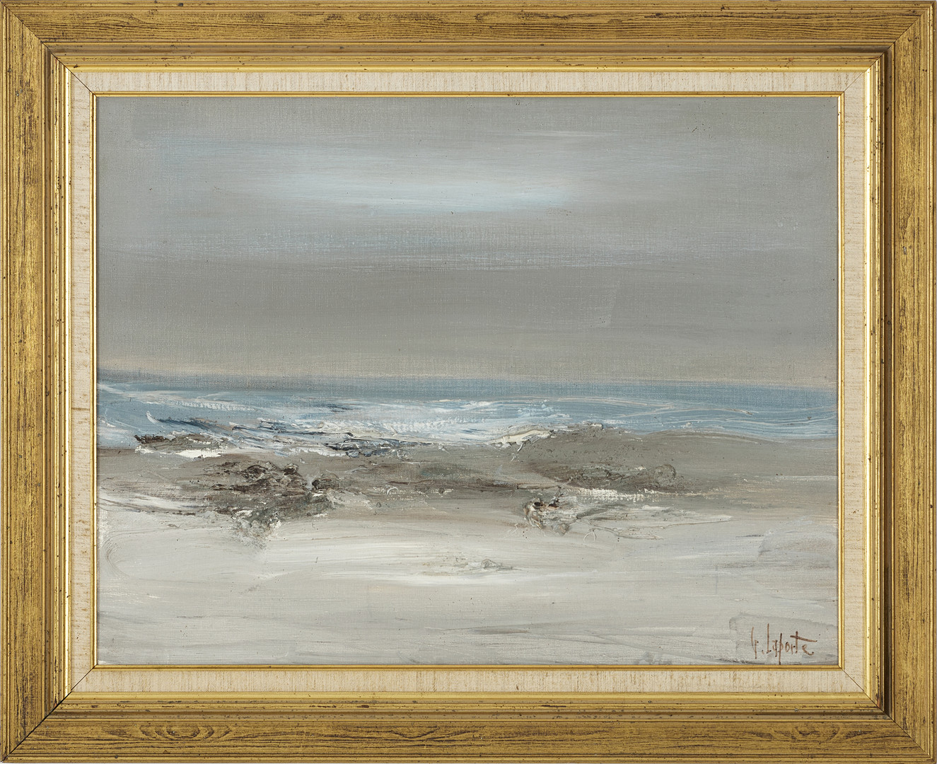 GEORGES LAPORTE (FRANRIKE, 1926-2000). Strandmotiv, signerad, olja på duk.