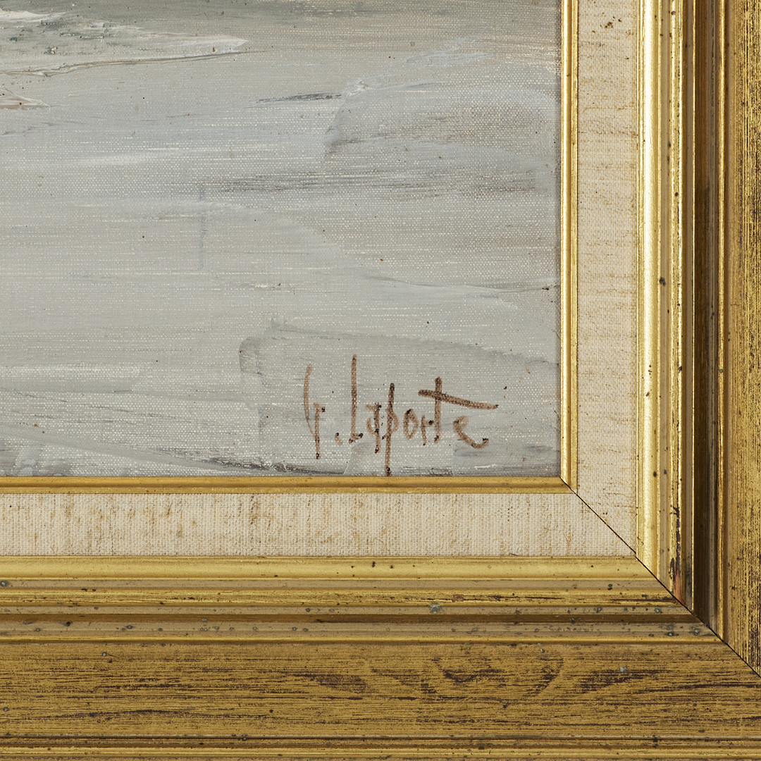 GEORGES LAPORTE (FRANRIKE, 1926-2000). Strandmotiv, signerad, olja på duk.
