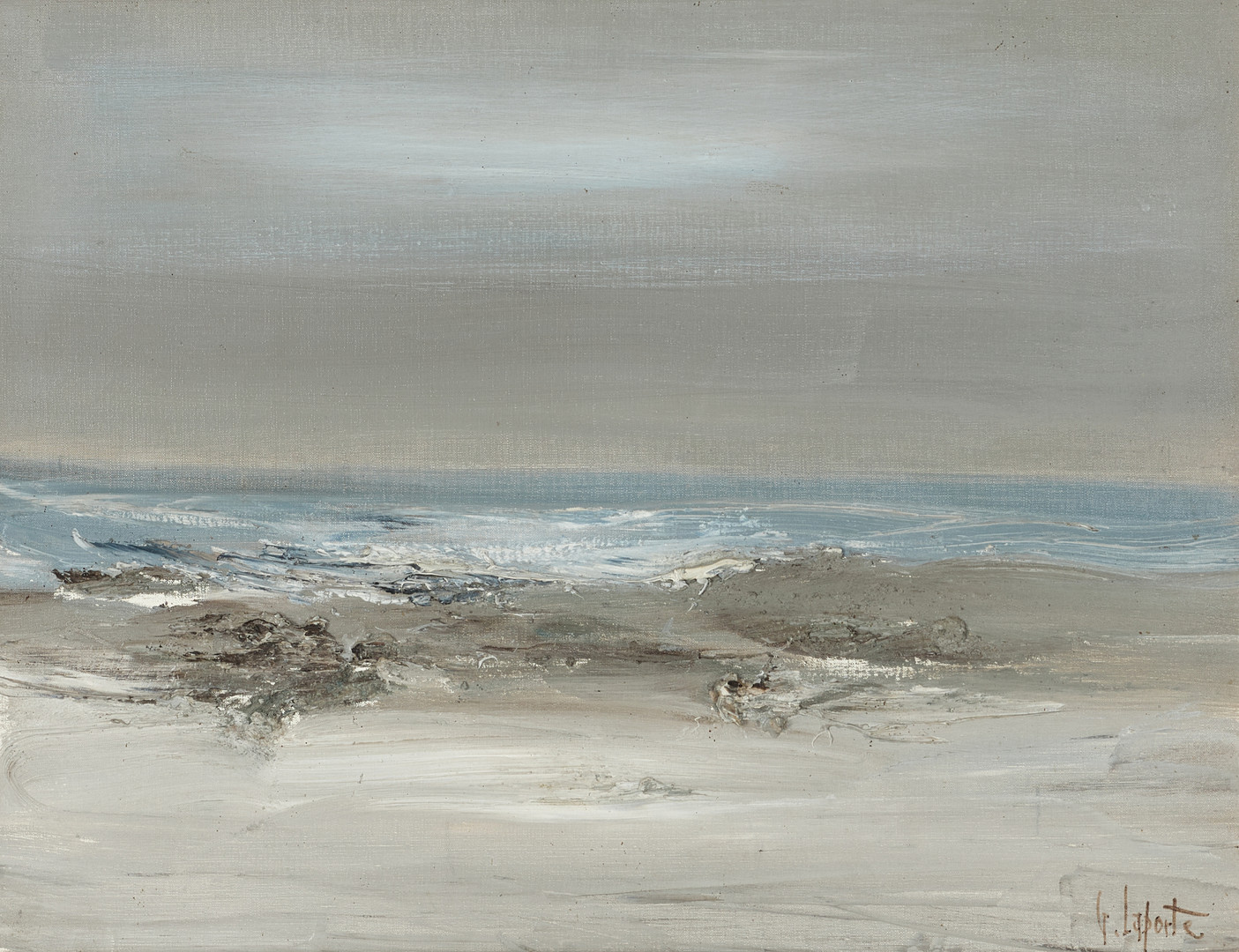 GEORGES LAPORTE (FRANRIKE, 1926-2000). Strandmotiv, signerad, olja på duk.
