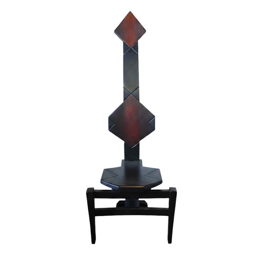 RUDI MUTH (GEB. 1947) – SKULPTURALER KUNSTSTUHL, DATIERT 8.1996, BEZ. 83/15.