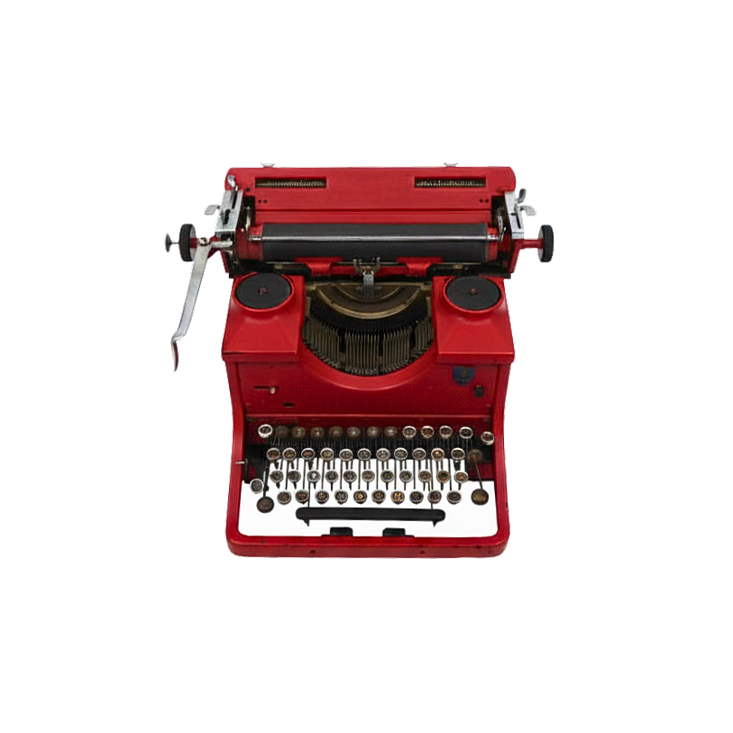 ROTE SCHREIBMASCHINE VON TRIUMPH.