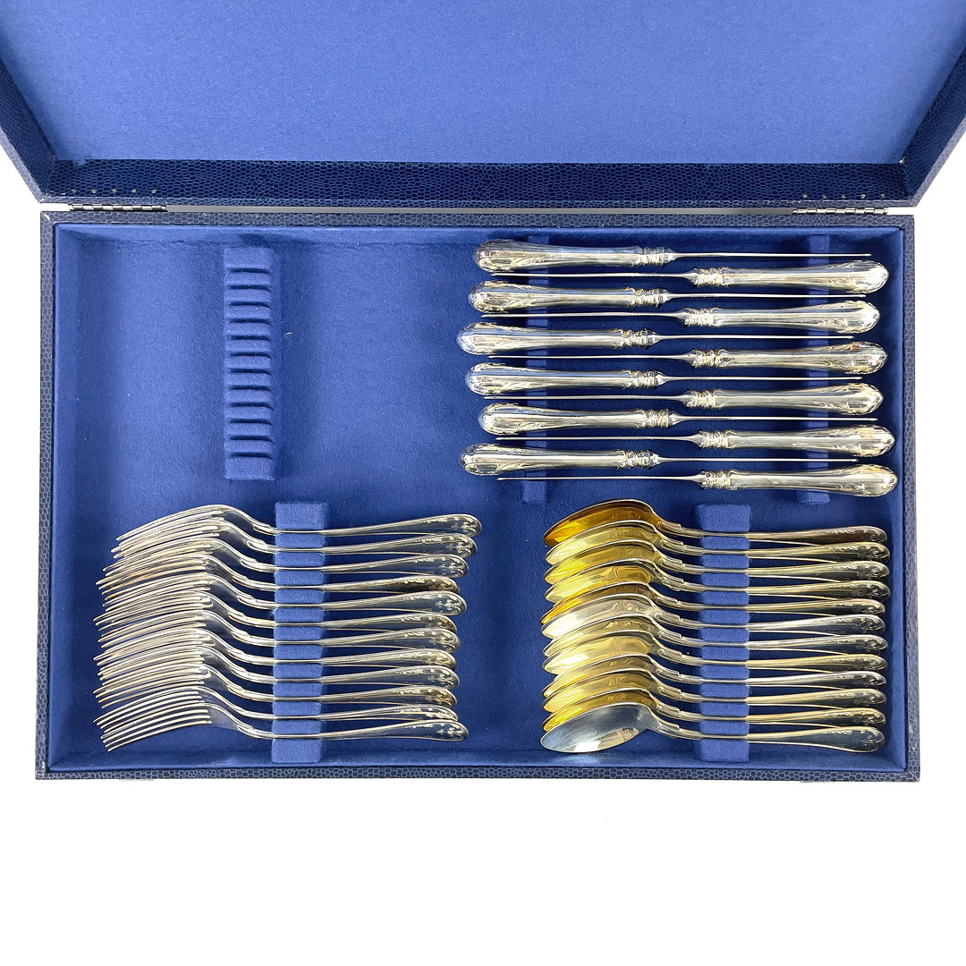 BESTICKSERVIS, silver, GAB, 36 delar, modell Gammal fransk, 1994.