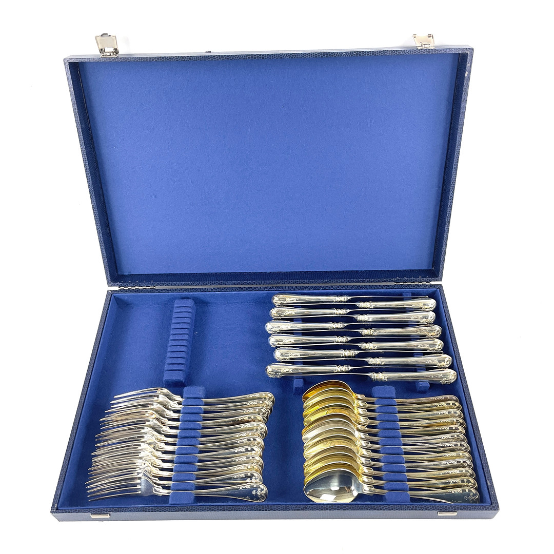BESTICKSERVIS, silver, GAB, 36 delar, modell Gammal fransk, 1994.