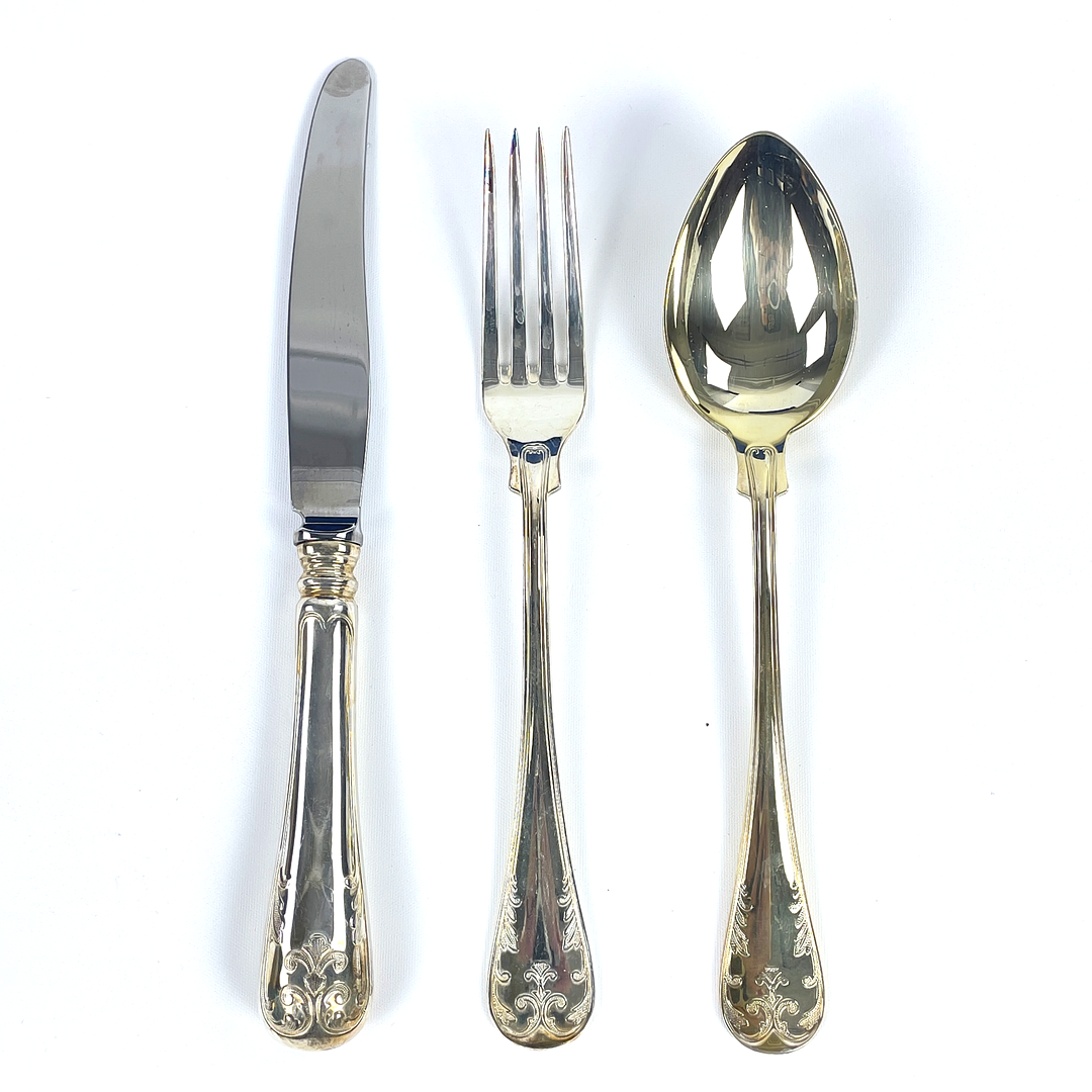 BESTICKSERVIS, silver, GAB, 36 delar, modell Gammal fransk, 1994.