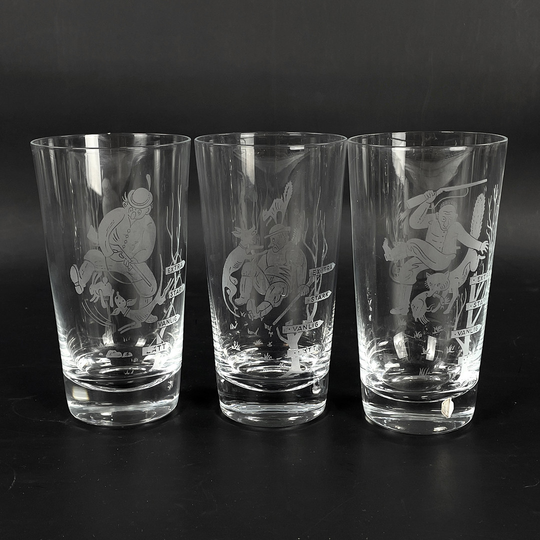 PARTI GLAS, 17 delar, bl a Schott Zwiesel och Lasse Åberg.