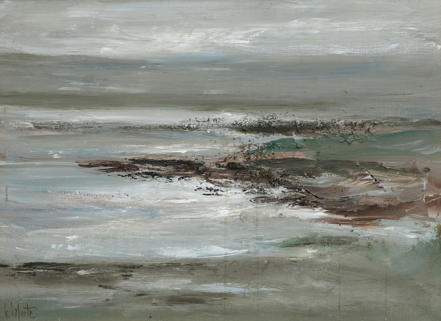 GEORGES LAPORTE (FRANRIKE, 1926-2000). "Bretagne", signerad, olja på duk.