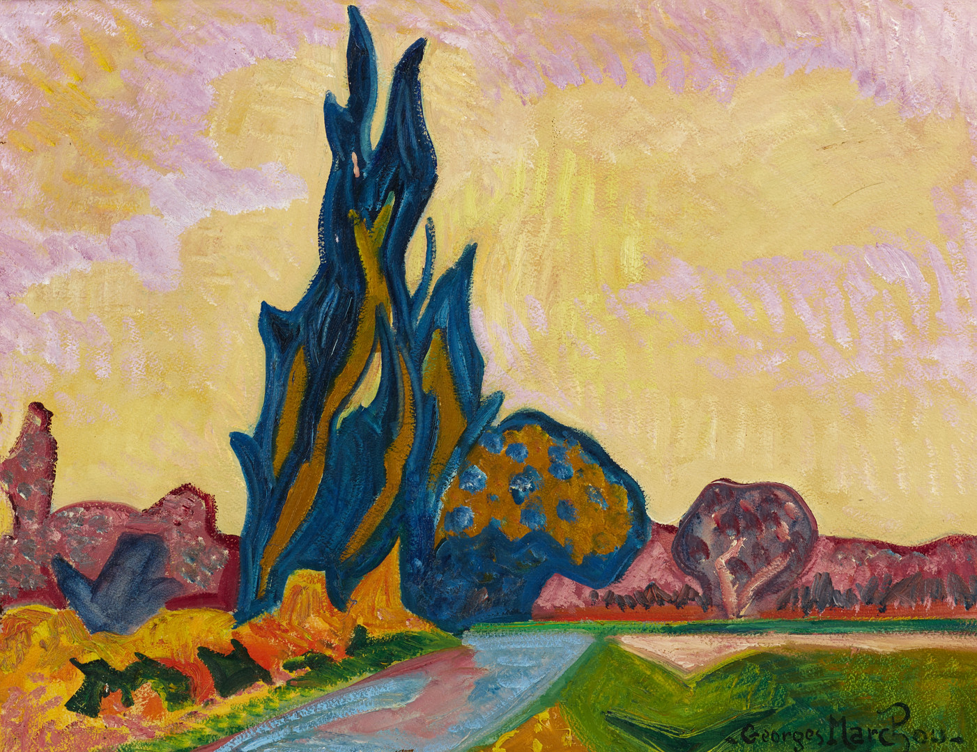 GEORGES MARCHOU (FRANKRIKE, 1898-1994). Landskap, signerad, olja på duk.