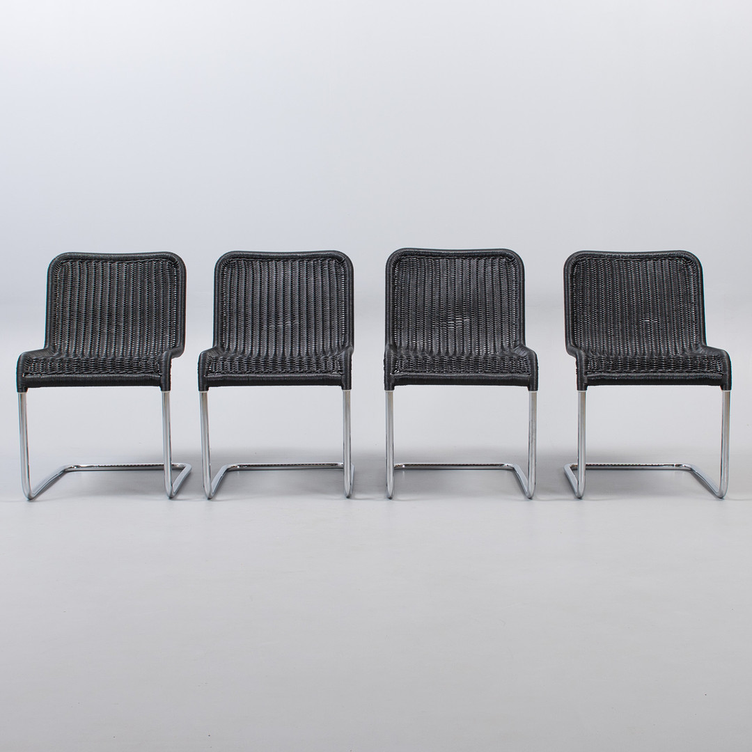 Marcel Breuer stole i forkromet stålstel og sort flet (4).
